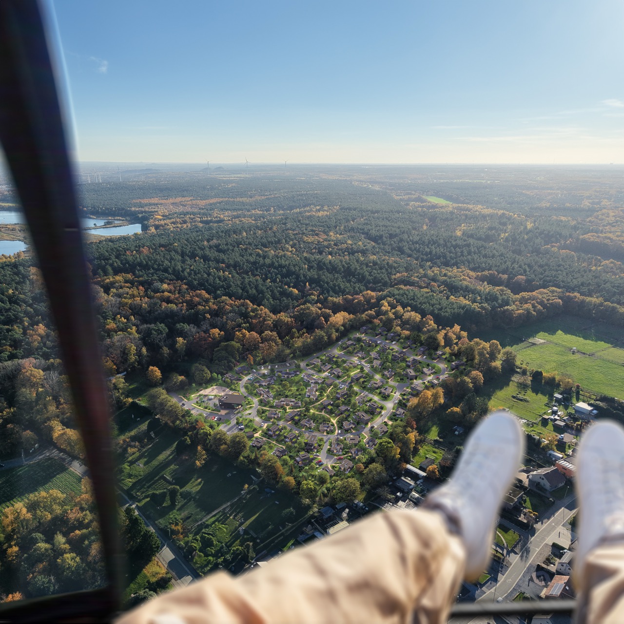 Luchtbeeld visualisatie van een projectlocatie